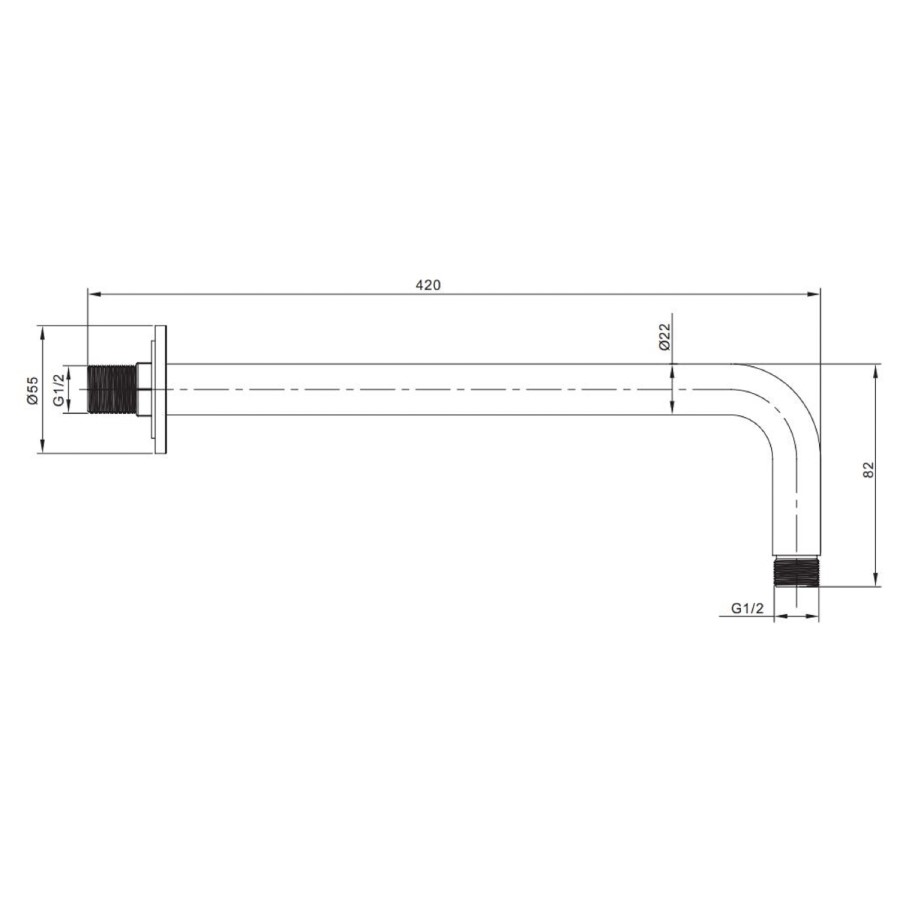 Chrome 2 Outlet Wall Mounted Thermostatic Mixer Shower Set With 300mm Shower Head and Bath Filler Spout - Flow