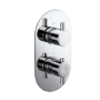 Chrome 2 Outlet Wall Mounted Thermostatic Mixer Shower Set With 300mm Shower Head and Bath Filler Spout - Flow