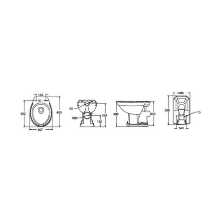 Close Coupled Traditional Low Level Toilet with Soft Close Seat - Park Royal