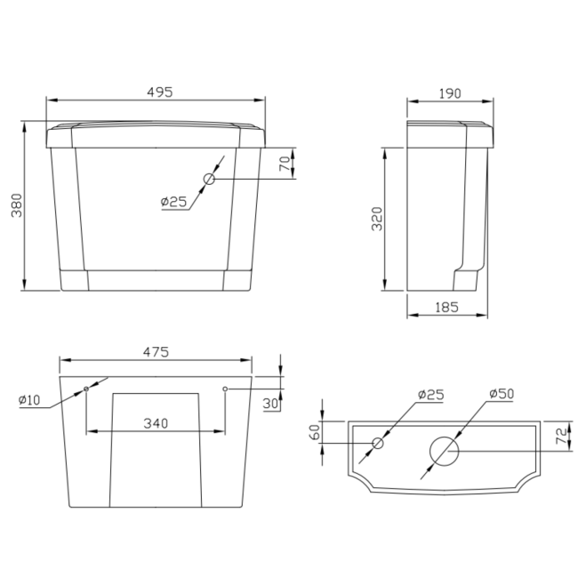 Grade A1 - Close Coupled Traditional Low Level Toilet with Wooden Soft Close Seat - Park Royal