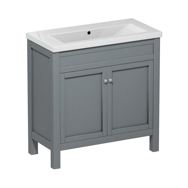 800mm Grey Freestanding Vanity Unit with Basin - Avebury