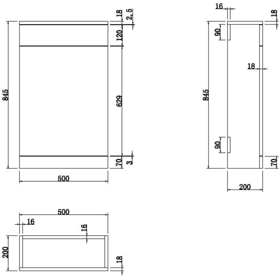 500mm Blue Back to Wall Toilet Unit and brass fittings - Ashford