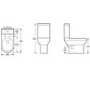 Grade A1 - Close Coupled Rimless Toilet with Soft Close Seat - Pendle