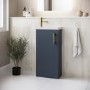 400mm Blue Cloakroom Freestanding Vanity Unit with Basin and Brass Handle - Ashford