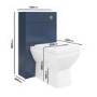 1100mm Blue Toilet and Sink Unit with Square Toilet and Brass Fittings - Ashford