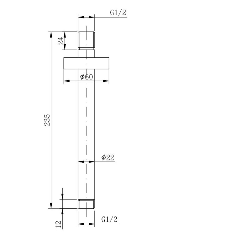 Black Single Outlet Ceiling Mounted Thermostatic Mixer Shower Set  - Zana