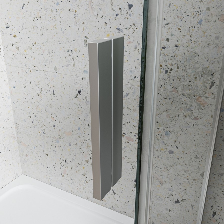 Grade A2 - Chrome 8mm Glass Frameless Rectangular Sliding Shower Enclosure with Shower Tray 1200x900mm - Aquila