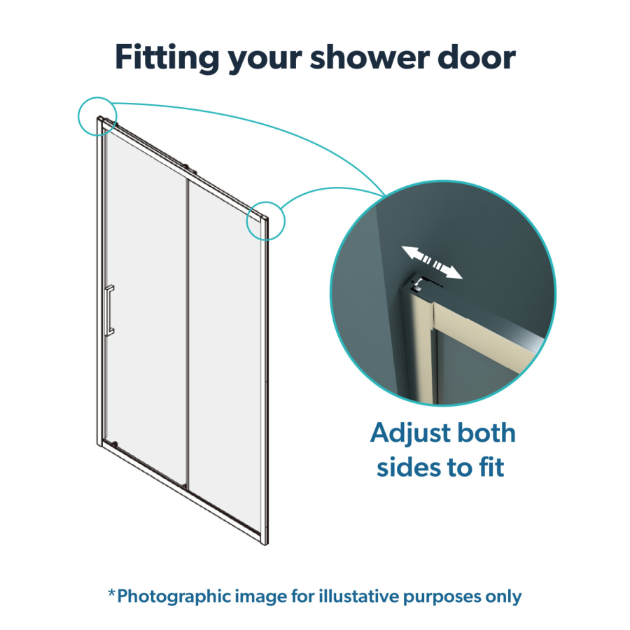 Grade A2 - Chrome 8mm Glass Frameless Rectangular Sliding Shower Enclosure 1200x900mm - Aquila