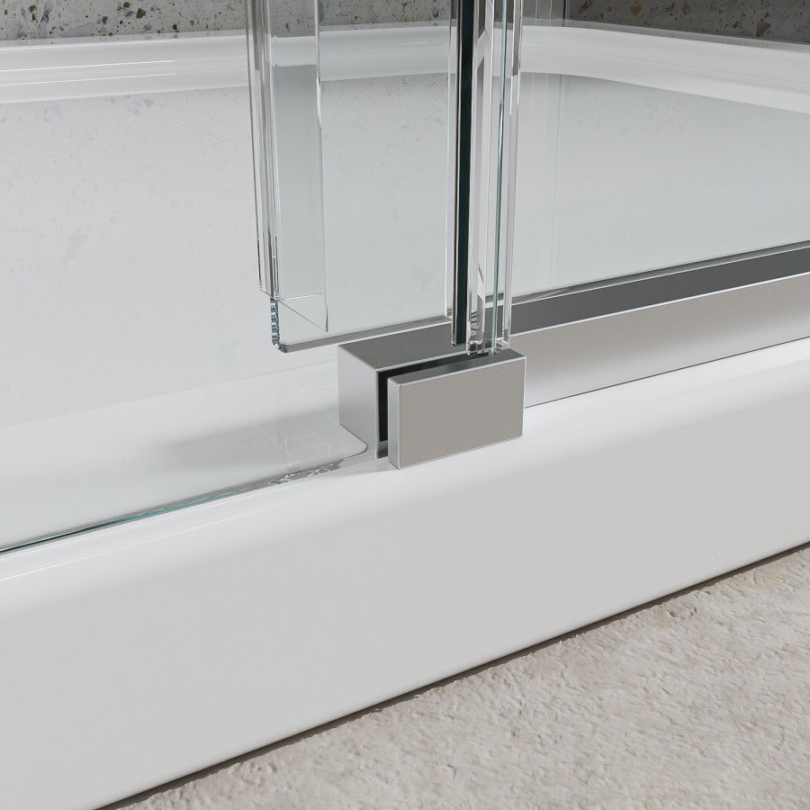 Grade A2 - Chrome 8mm Glass Frameless Rectangular Sliding Shower Enclosure 1200x900mm - Aquila