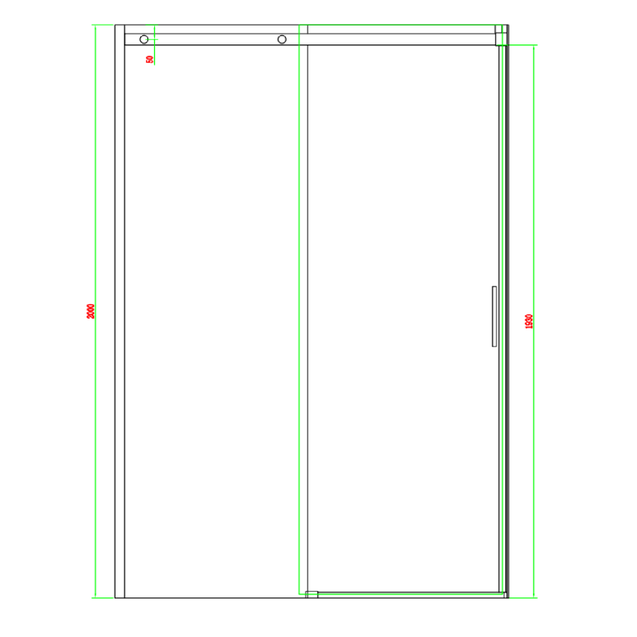 Grade A2 - Chrome 8mm Glass Frameless Rectangular Sliding Shower Enclosure 1200x900mm - Aquila