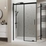 Black 8mm Glass Sliding Shower Door 1400mm - Aquila