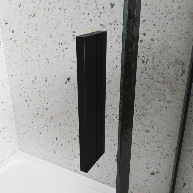 Black 8mm Glass Sliding Shower Door 1400mm - Aquila