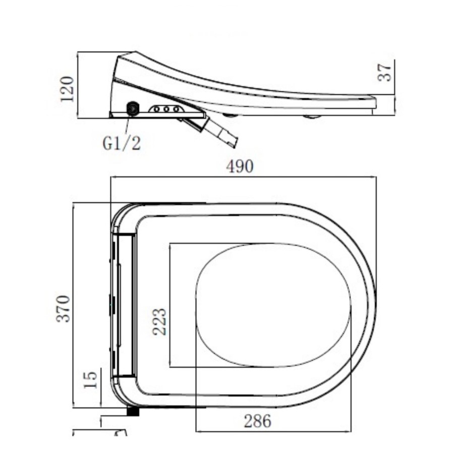 Grade A1 - Wall Hung Toilet with Smart Bidet Toilet Seat - Purificare