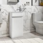 Grade A1 - 410mm White Cloakroom Vanity Unit with Basin - Pendle 