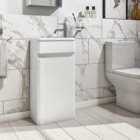 Grade A1 - 410mm White Cloakroom Vanity Unit with Basin - Pendle 