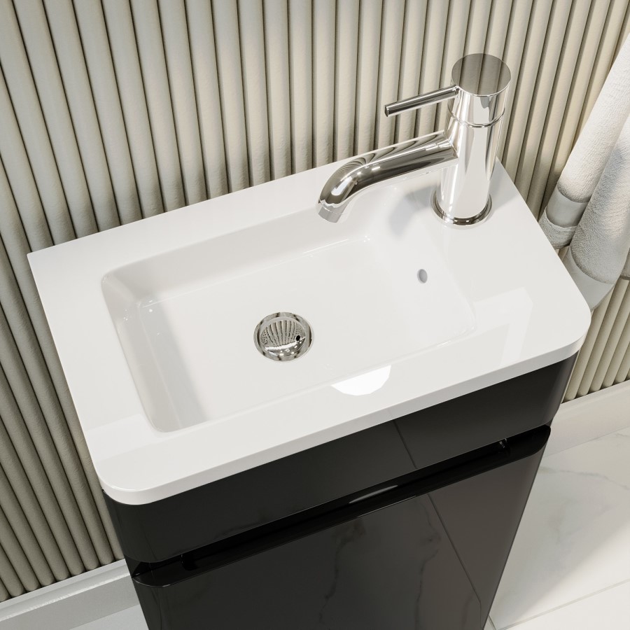 Grade A2 - 410mm Dark Grey Cloakroom Vanity Unit with Basin - Pendle