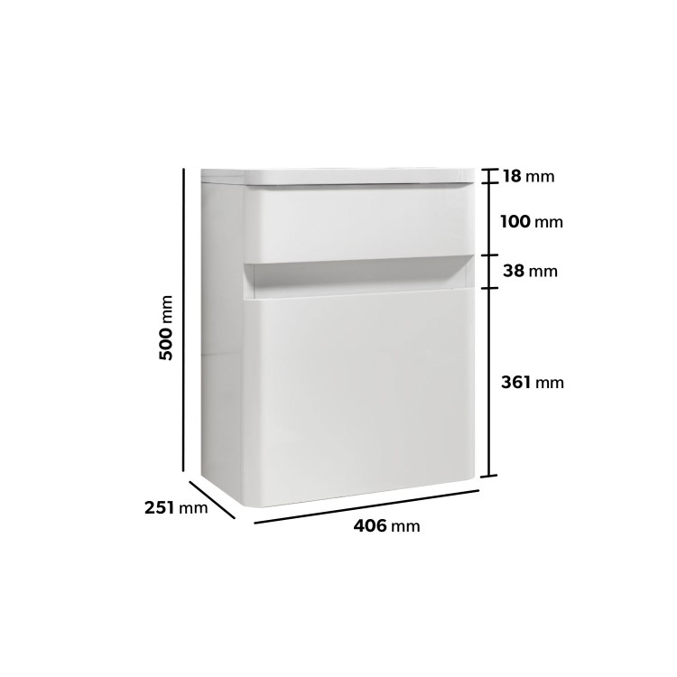 Grade A1 - 410mm White Wall Hung Cloakroom Vanity Unit with Basin - Pendle