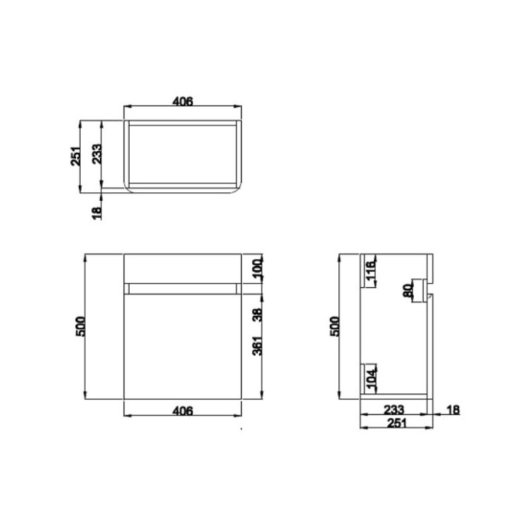 Grade A1 - 410mm White Wall Hung Cloakroom Vanity Unit with Basin - Pendle