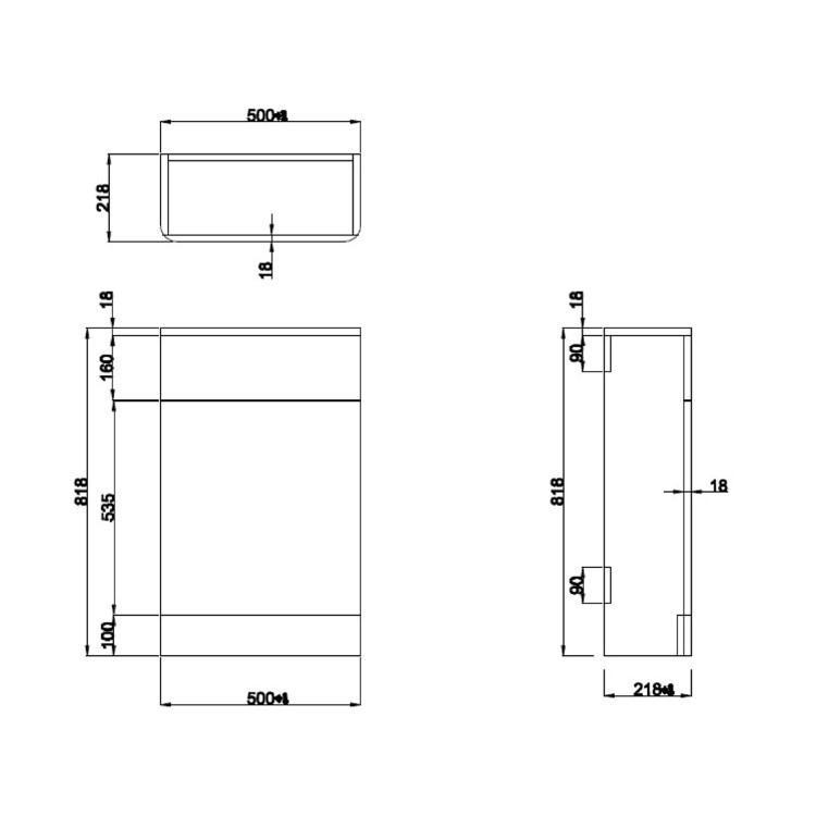 Grade A1 - 500mm White Back to Wall Unit with Round Toilet - Pendle