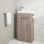 430mm Wood Effect  Freestanding Cloakroom Vanity Unit with Basin and Chrome Handle - Virgo