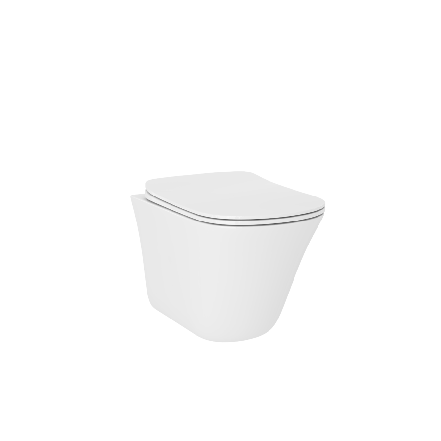 Grade A1 - Wall Hung Rimless Toilet with Soft Close Seat - Boston