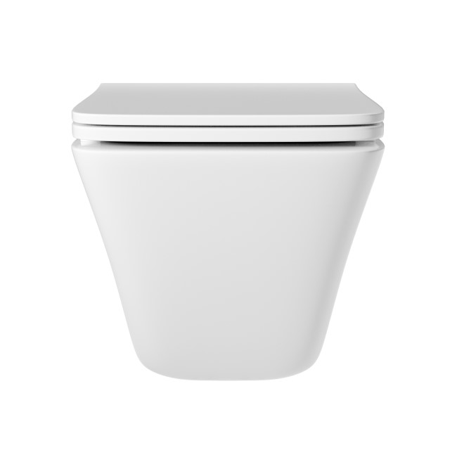 Wall Hung Toilet with Soft Close Seat White Glass Sensor Pneumatic Flush Plate 1160mm Frame & Cistern - Boston