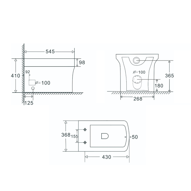 1100mm Grey Toilet and Sink Unit Left Hand with Square Toilet and Chrome Fittings - Ashford