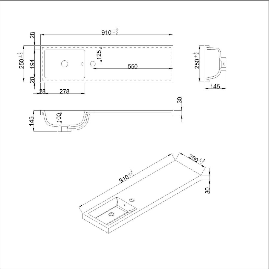 900mm Grey Cloakroom Toilet and Sink Unit with Square Toilet and Chrome Fittings - Ashford