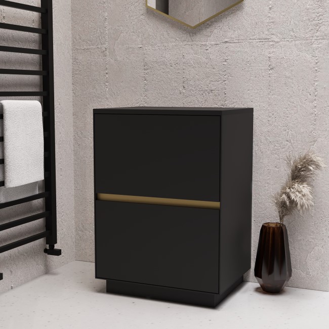 600mm Black Freestanding Countertop Vanity Unit- Roxbi