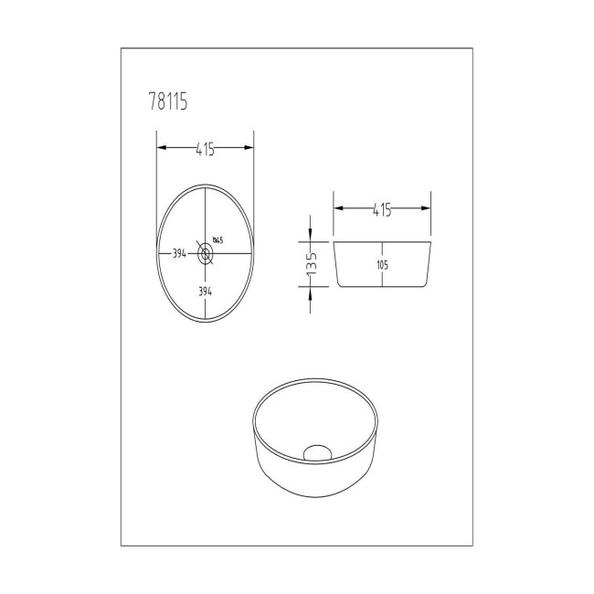 600mm Wood Effect Freestanding Countertop Vanity Unit with Basin - Roxbi