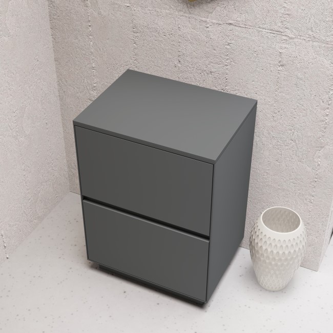 600mm Grey Freestanding Countertop Vanity Unit -Roxbi