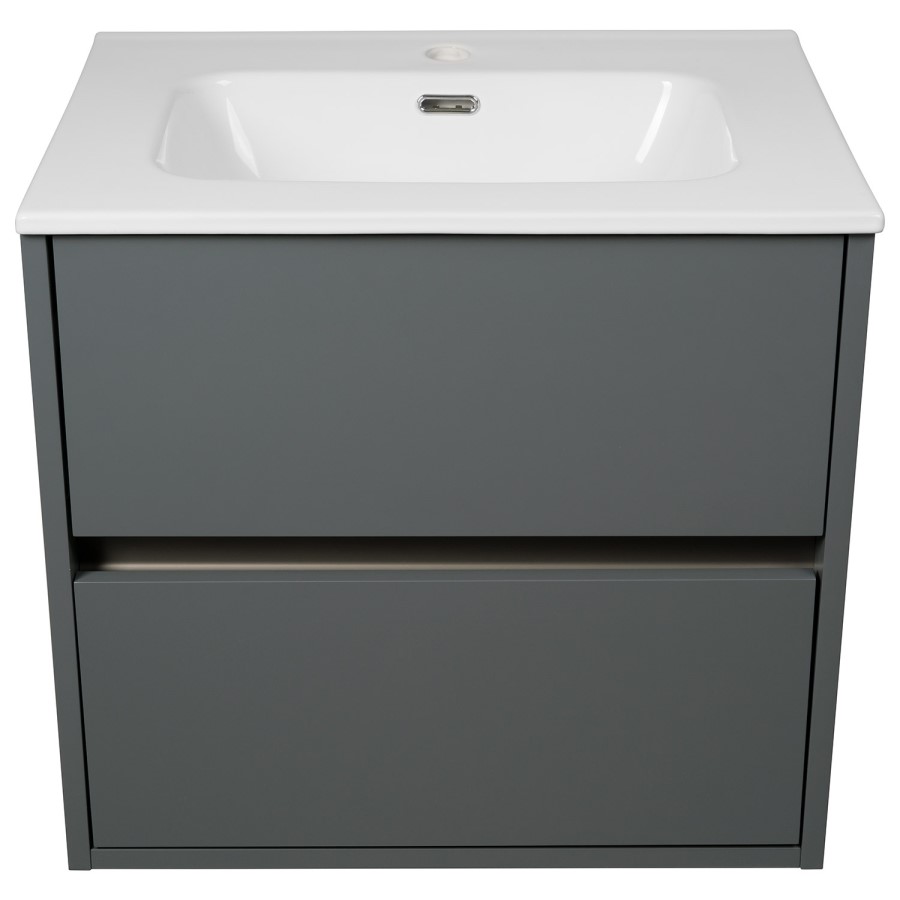 800mm Grey Wall Hung Vanity Unit with Basin - Roxbi