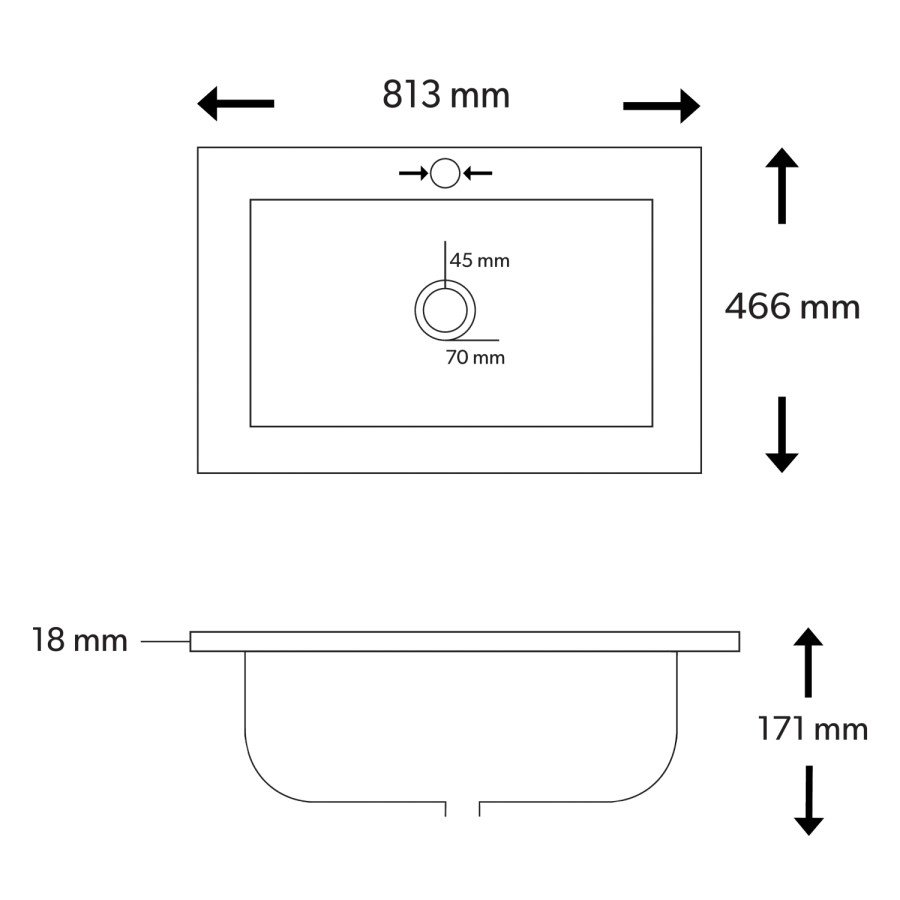 Grade A2 - 800mm Grey Wall Hung Vanity Unit with Basin - Roxbi