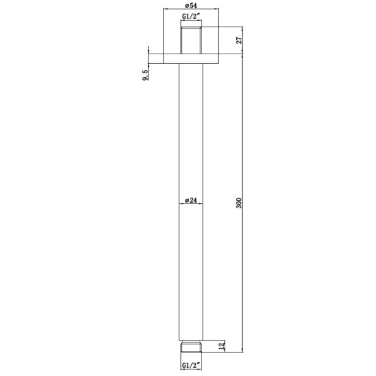 Chrome Single Outlet Ceiling  Mounted Thermostatic Mixer Shower Set - Camden