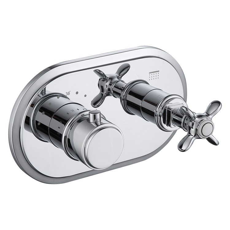 Chrome Single Outlet Wall Mounted Thermostatic Mixer Shower Set - Camden