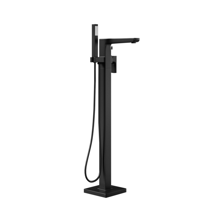 Black Freestanding Bath Filler Shower Mixer Tap - Zana