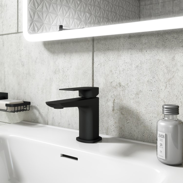 Black Mono Basin Mixer Tap - Zana