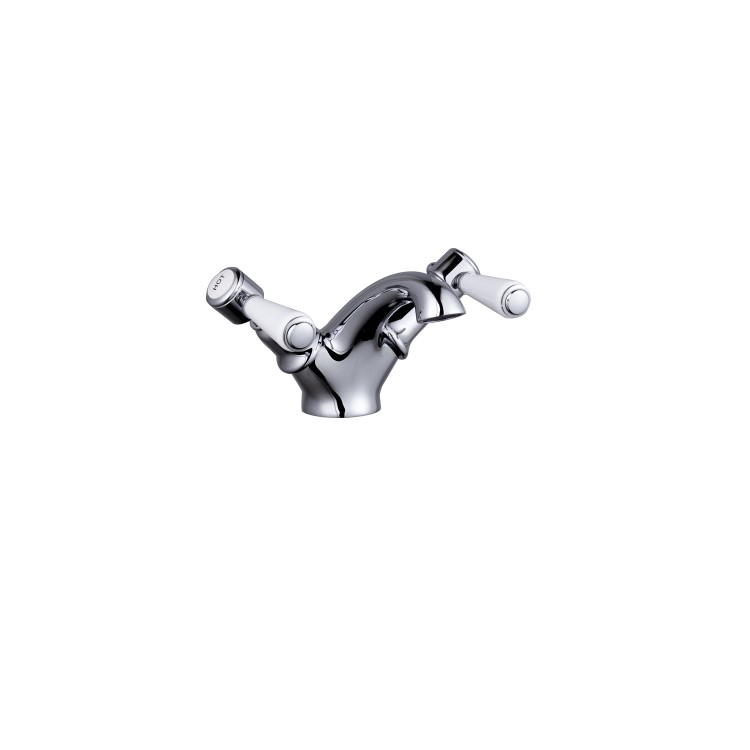 Chrome Bath Shower Mixer and Basin Tap Set - Helston