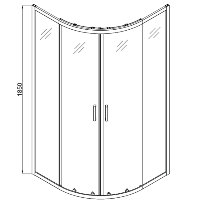 Chrome 4mm Glass Quadrant Shower Enclosure with Shower Tray 900mm  - Lyra