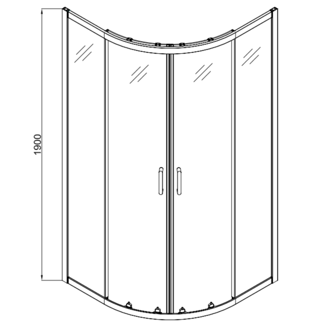 Carina  800x800mm 6mm Quadrant Enclosure