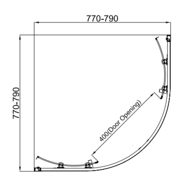 Carina  800x800mm 6mm Quadrant Enclosure