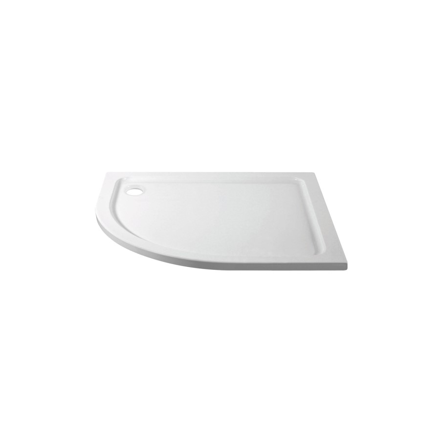 Chrome 6mm Glass Left Hand Offset Quadrant Shower Enclosure with Shower Tray 900x760mm - Carina