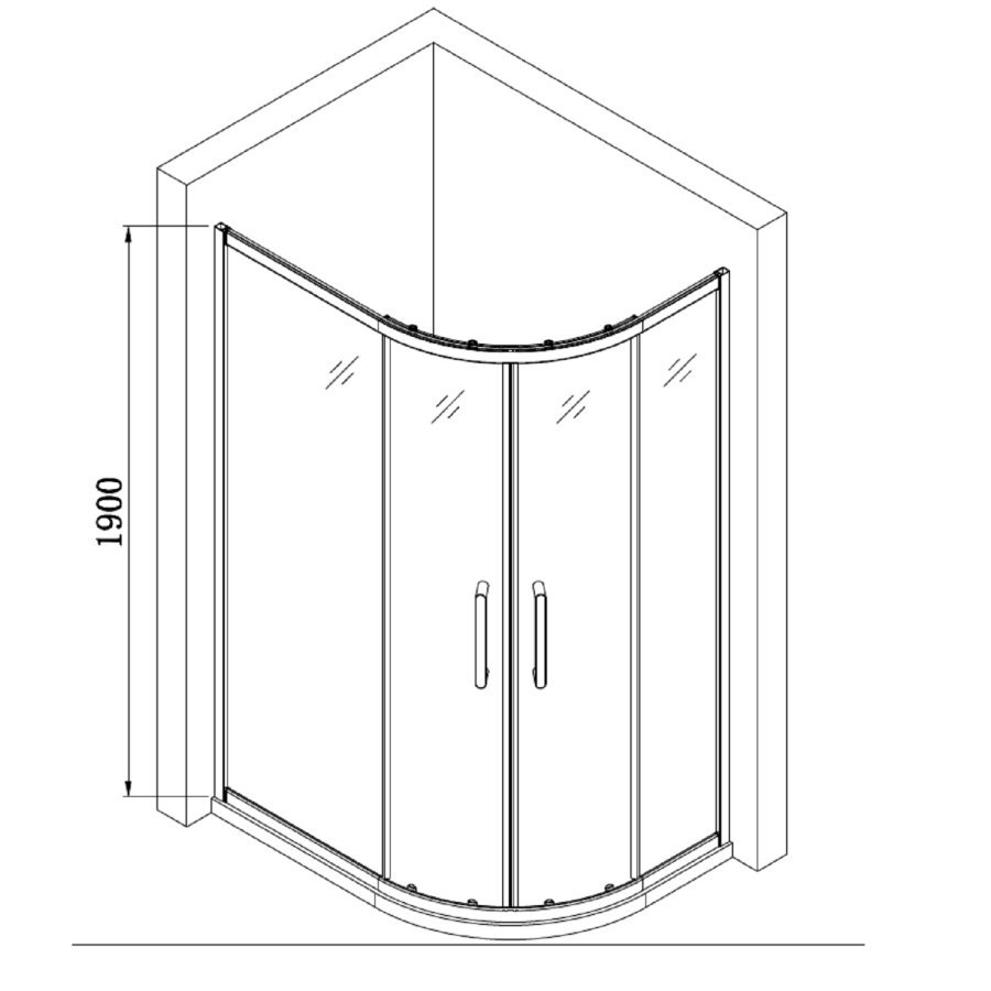 900 x 760mm Left Hand Offset Quadrant Shower Enclosure Suite with Toilet & Basin - Carina