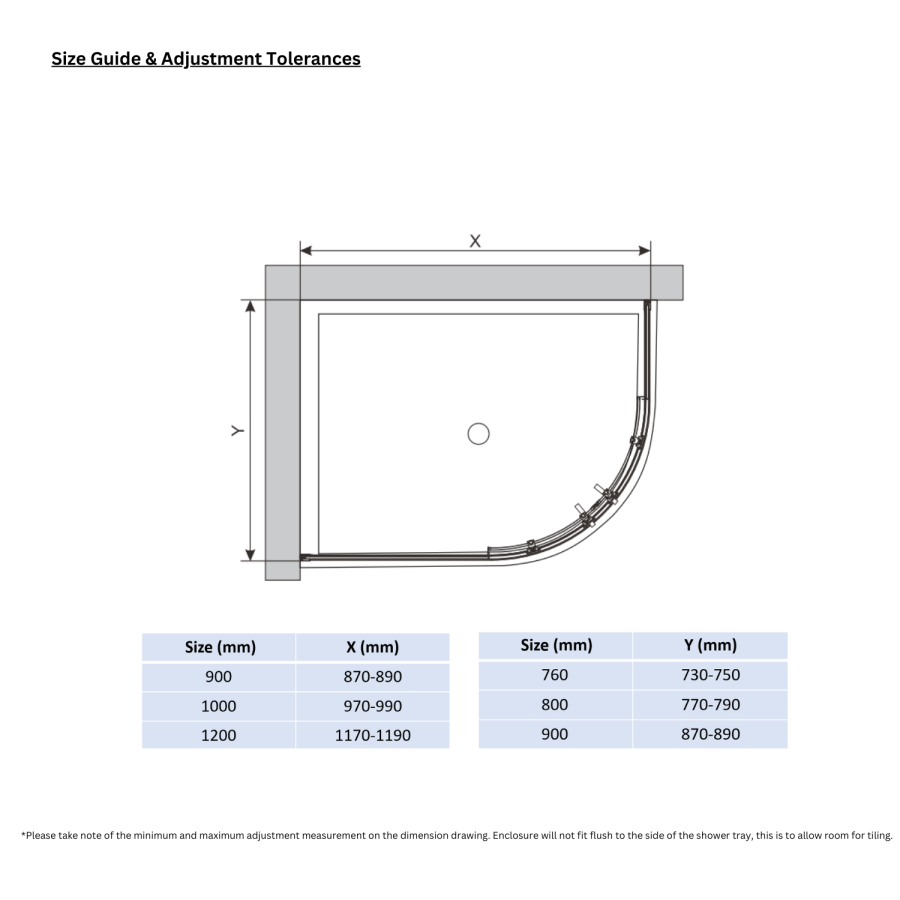 Chrome 6mm Glass Right Hand Offset Quadrant Shower Enclosure with Shower Tray 1000x800mm - Carina