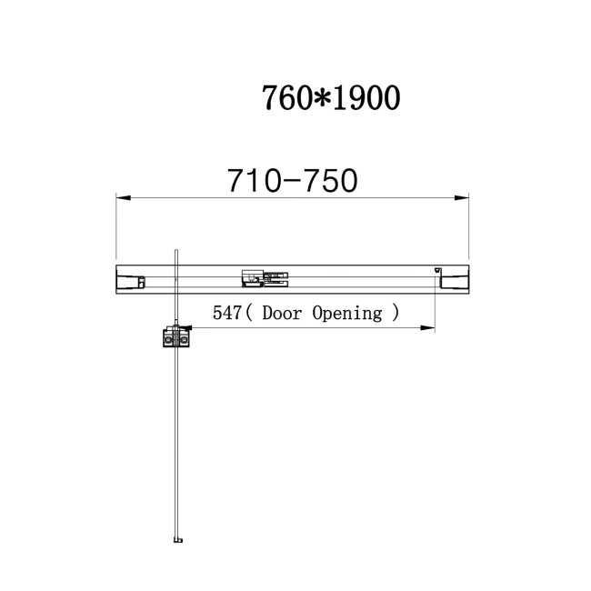 Chrome 6mm Glass Rectangular Hinged Shower Enclosure 760x700mm - Carina