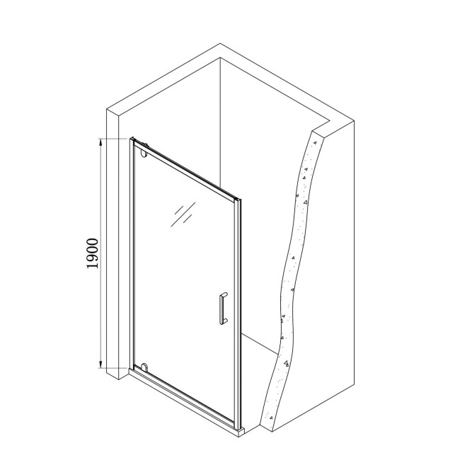 Chrome 6mm Glass Rectangular Hinged Shower Enclosure 760x700mm - Carina