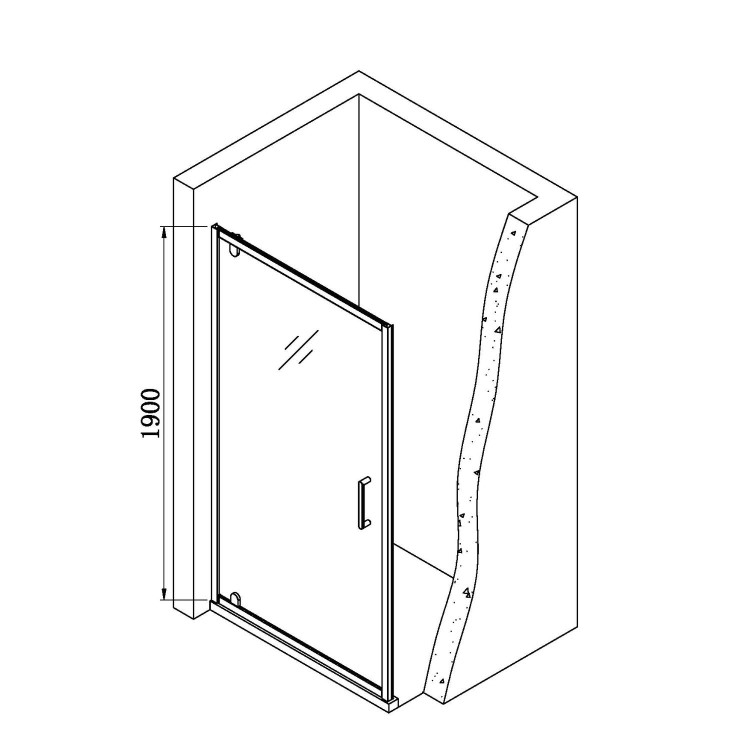 Grade A1 - Chrome 6mm Glass Rectangular Hinged Shower Enclosure 800x760mm - Carina