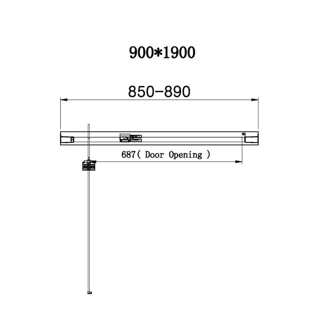 Chrome 6mm Glass Rectangular Hinged Shower Enclosure 900x800mm - Carina