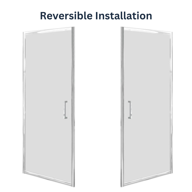 Chrome 6mm Glass Rectangular Hinged Shower Enclosure 900x800mm - Carina