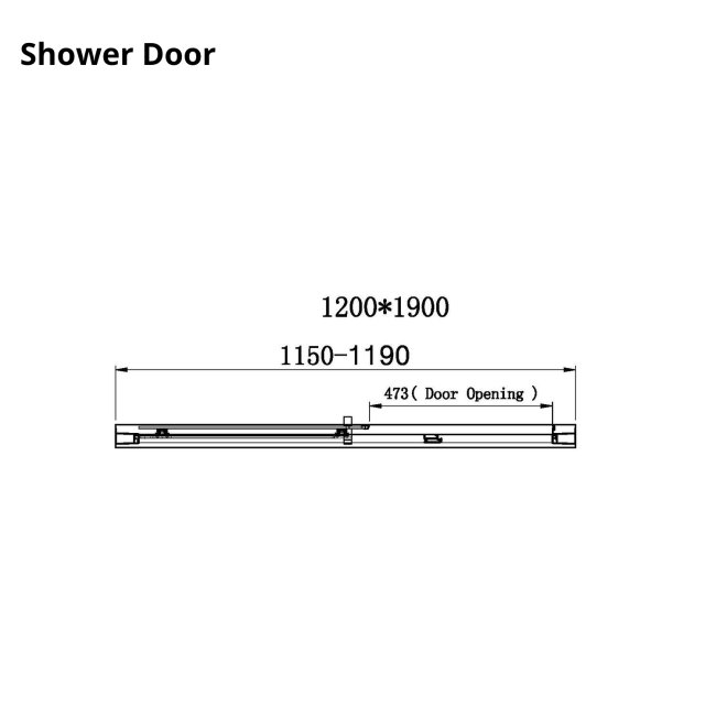 Chrome 6mm Glass Rectangular Sliding Shower Enclosure 1200x700mm - Carina